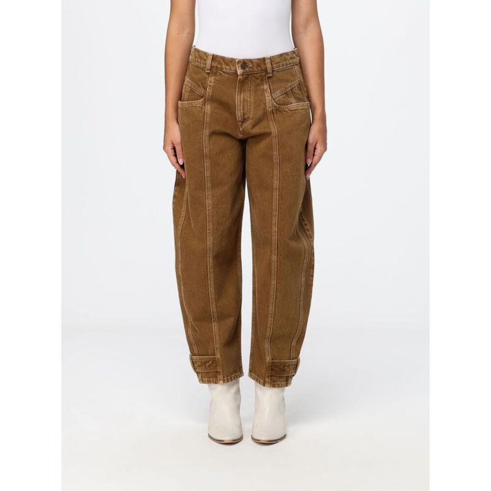 Isabel Marant Women Isabel Marant Leja Mid-Rise Cotton Denim Baggy Jeans